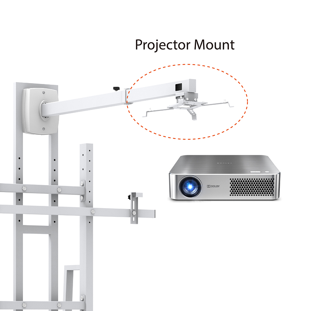 Whiteboard Stand Cart with Projector Mount