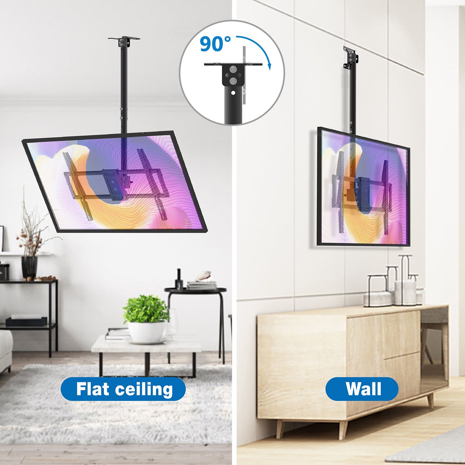 Ceiling TV Mount for Screens Display Bracket