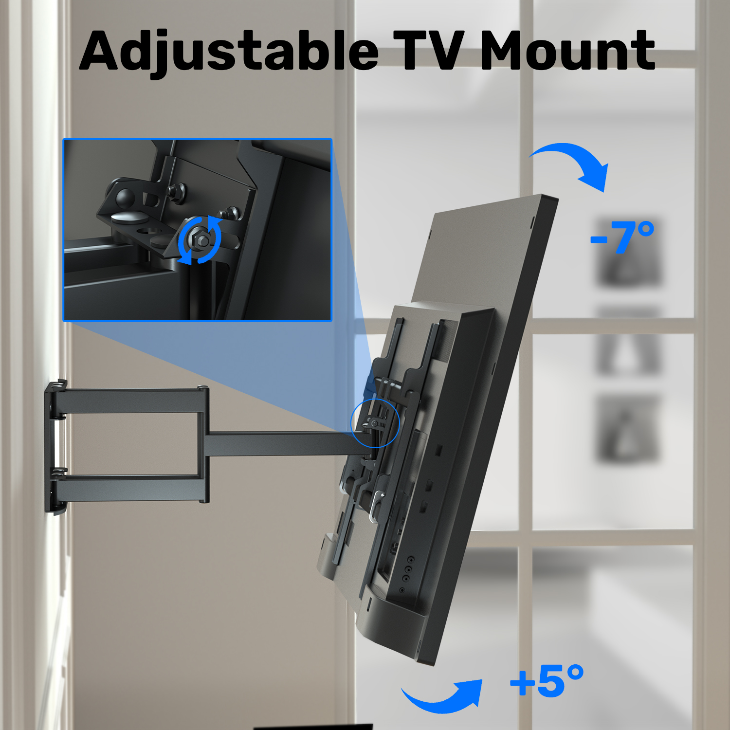 TV Wall Mount Swing Motion Bracket Recessed