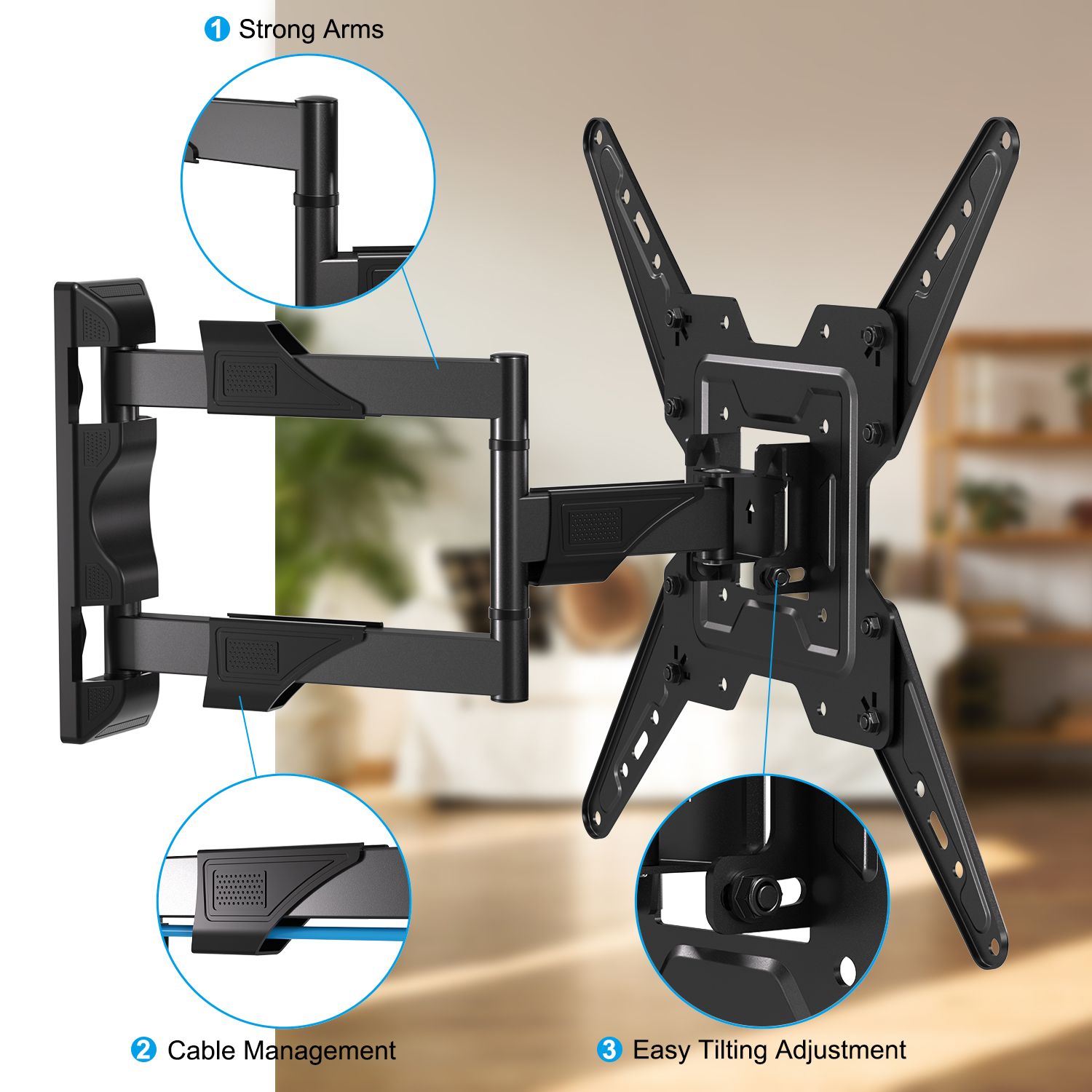 Swivel Screen Mounted Rack Accessories Wall TV Mount