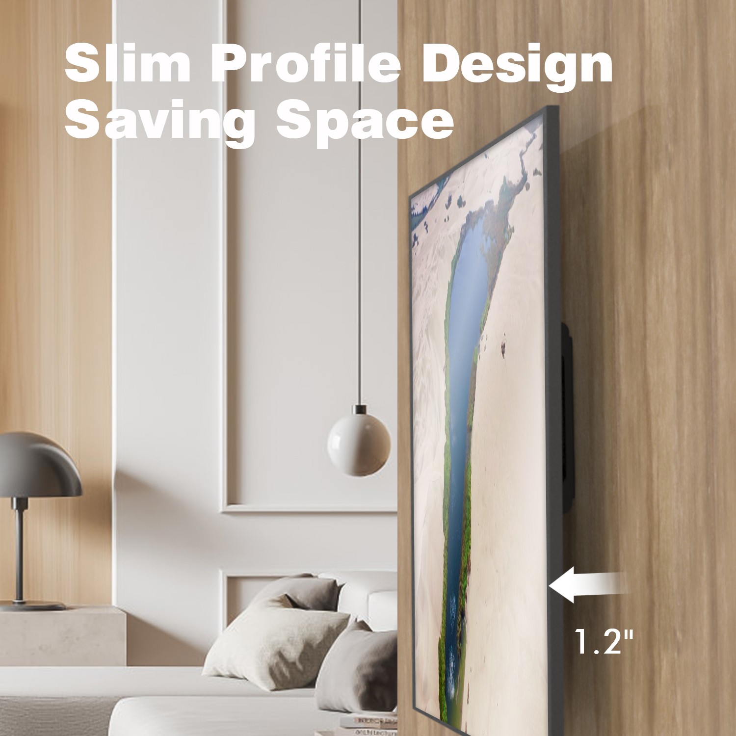 Slim Profile Design Saving Space Tilt TV Mount Bracket