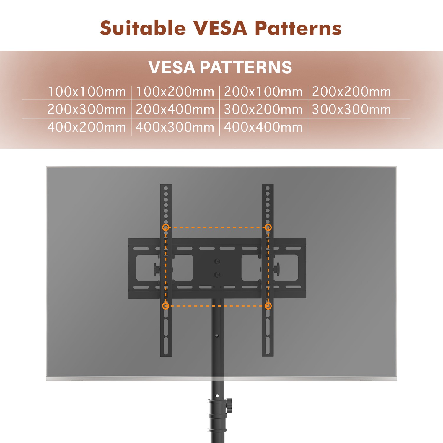 TV Display Stand Mount with Tray