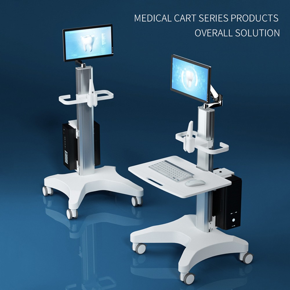 Wholesale Height Adjustable Touchscreen Computer Cart Medical Cart Medical Trolley for Dental Clinic Hospital