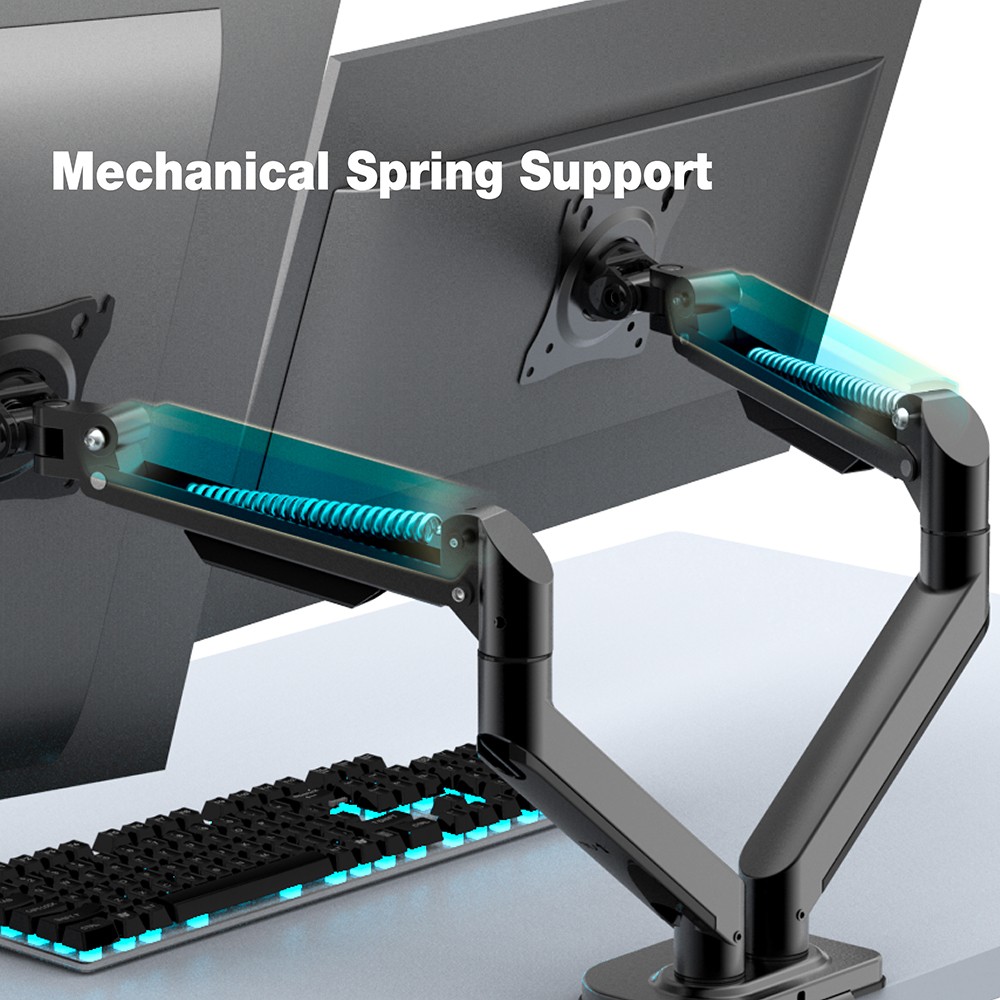 Mechanical Spring Dual Monitor Arm Mount