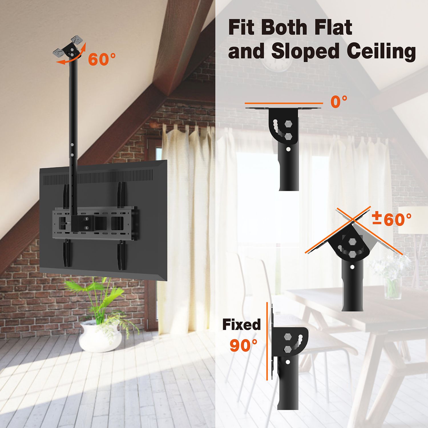 Long Arm Ceiling TV Roof Mount