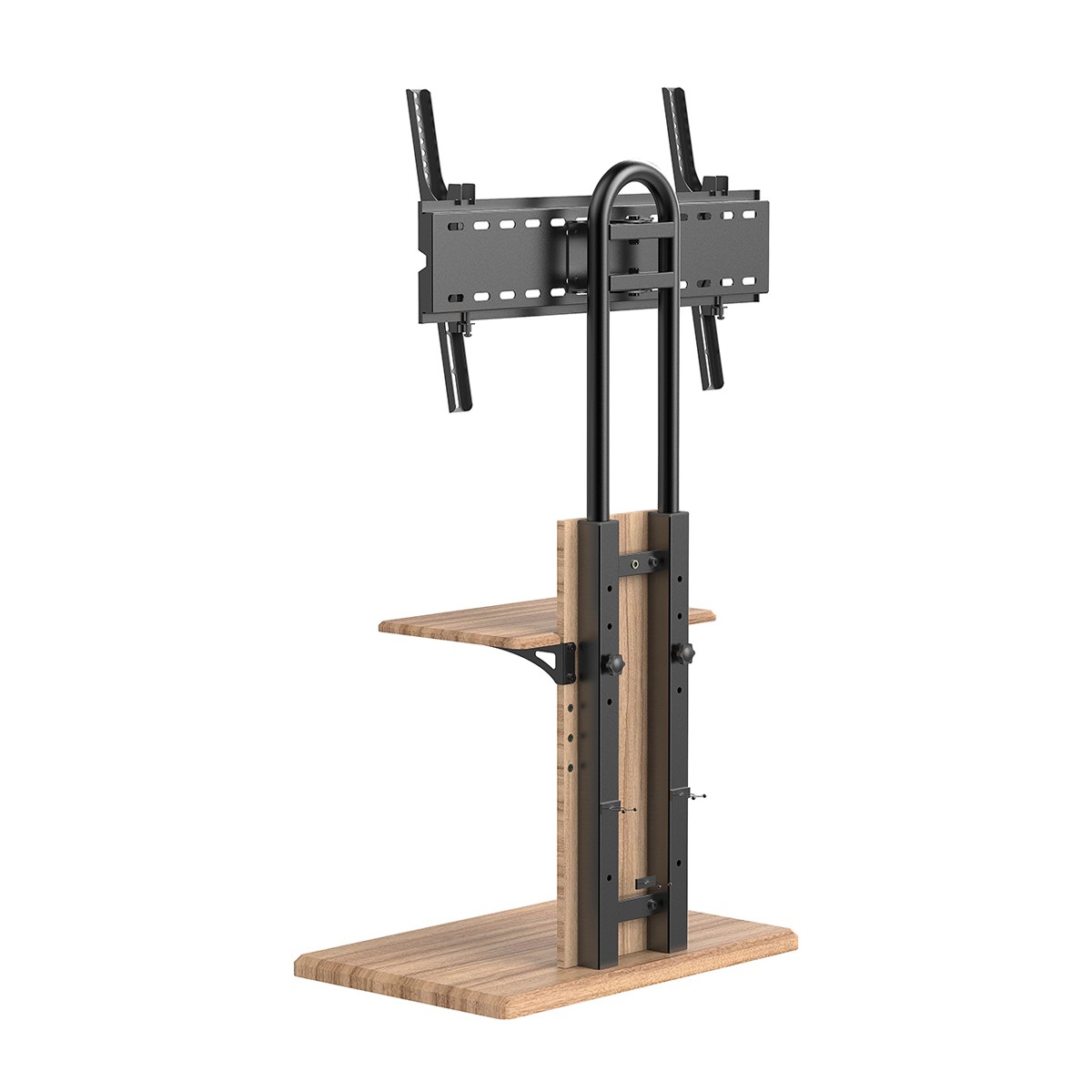 Universal Swivel Tilt TV Stand with Wooden Base