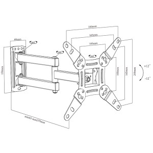 Full Motion TV Monitor Wall Mount Bracket