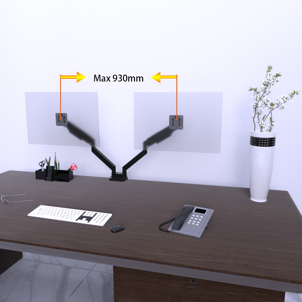 Dual 2 Screens Monitor Arms Stand Mount