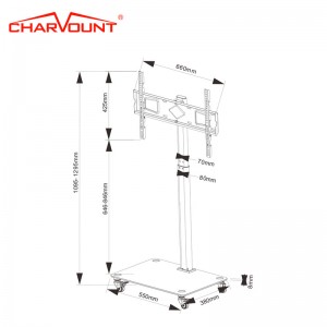 Chaw tsim tshuaj paus High Quality 70 Nti LED TV Movable Stand