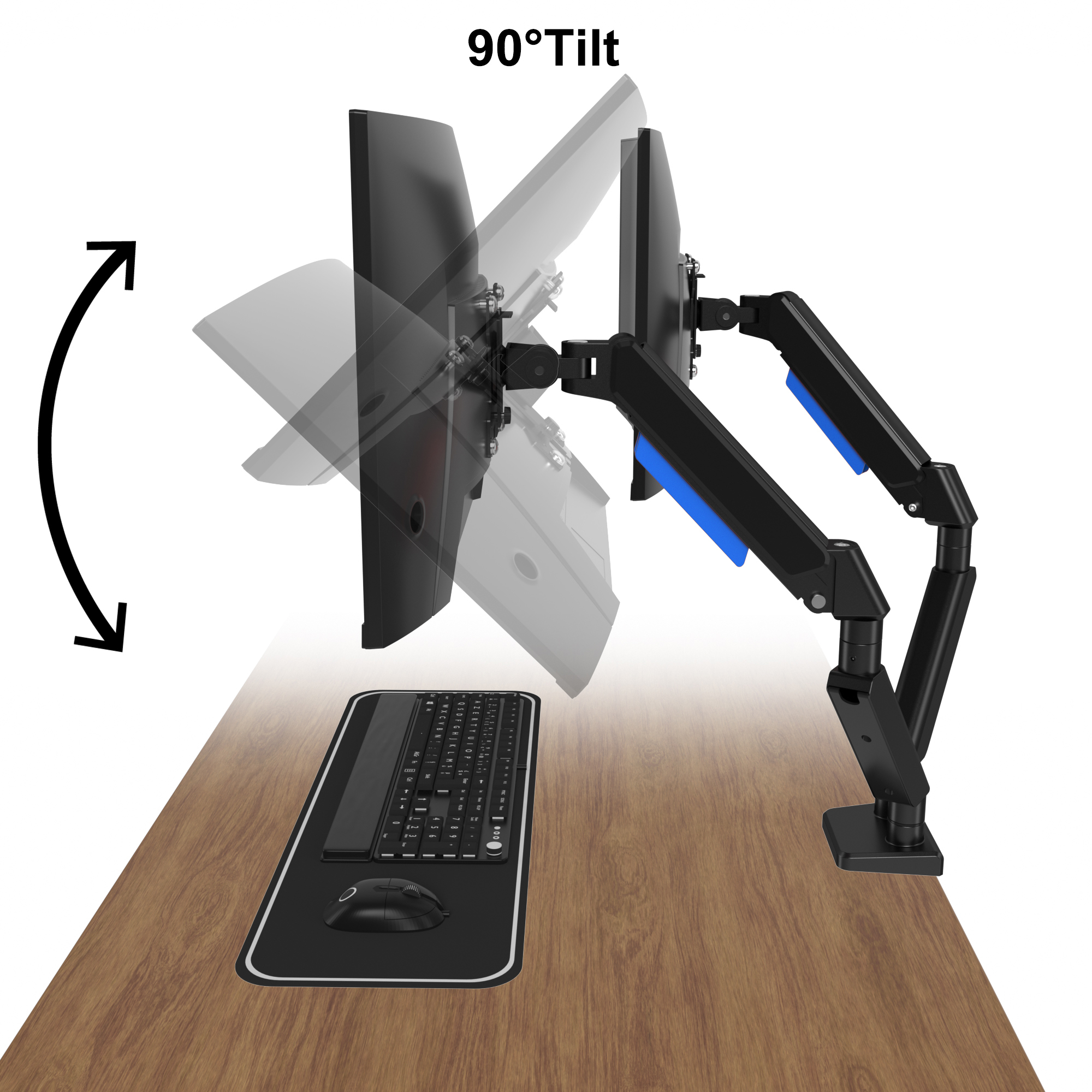 Dual Monitor Arm Mount Bracket