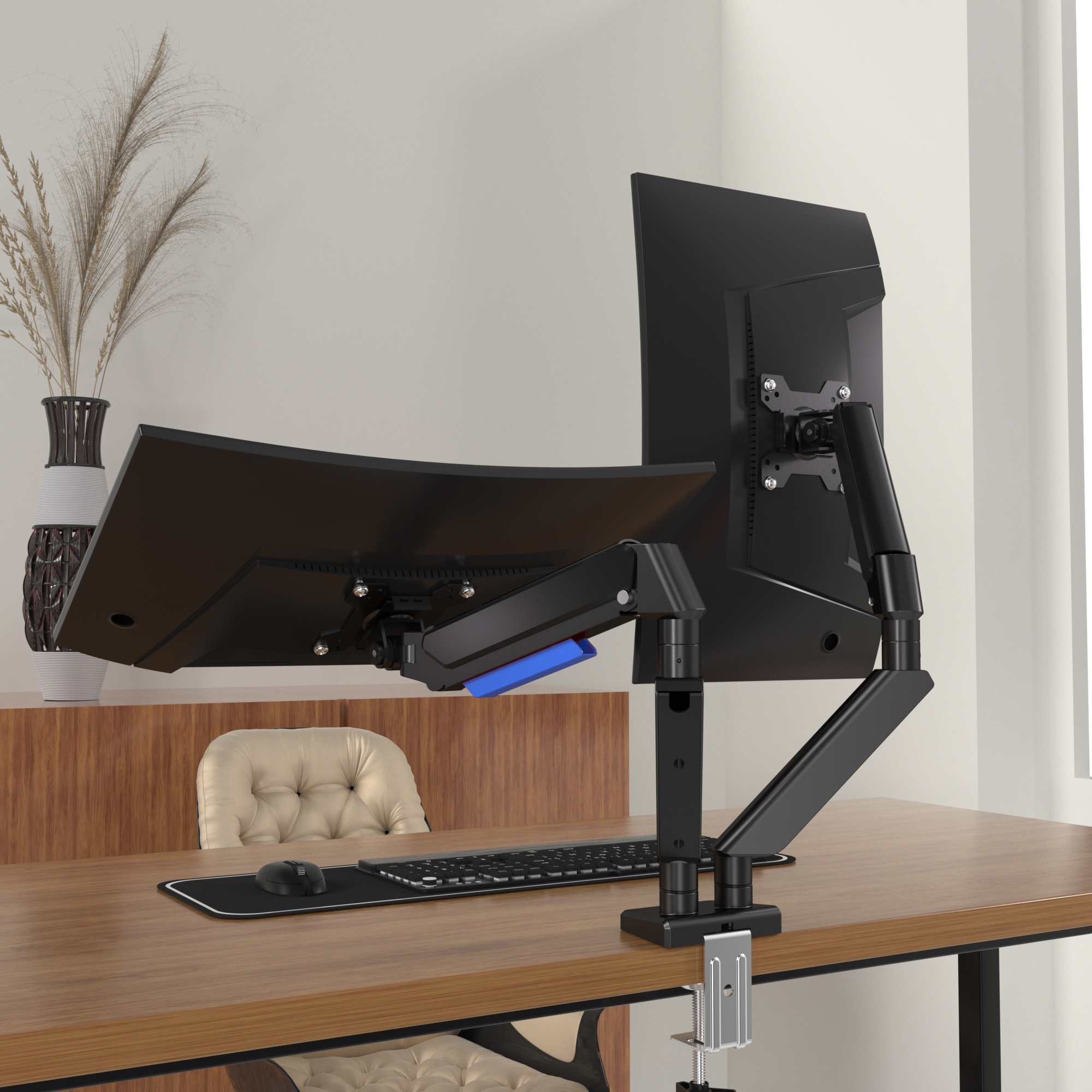 Dual Monitor Arm Mount Bracket