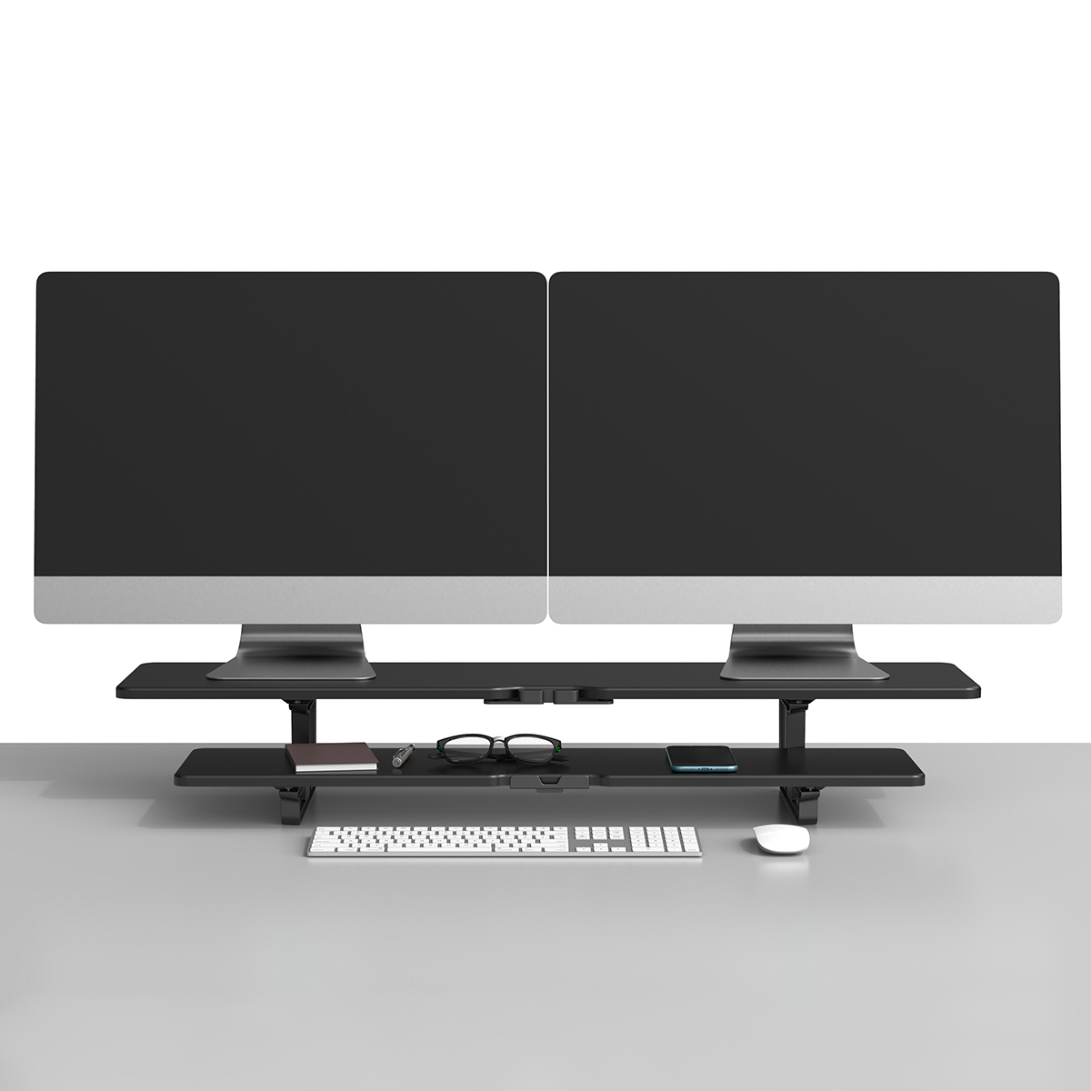 DOUBLE LAYER MONITOR STAND FOR TWO COMPYTER SCREENS