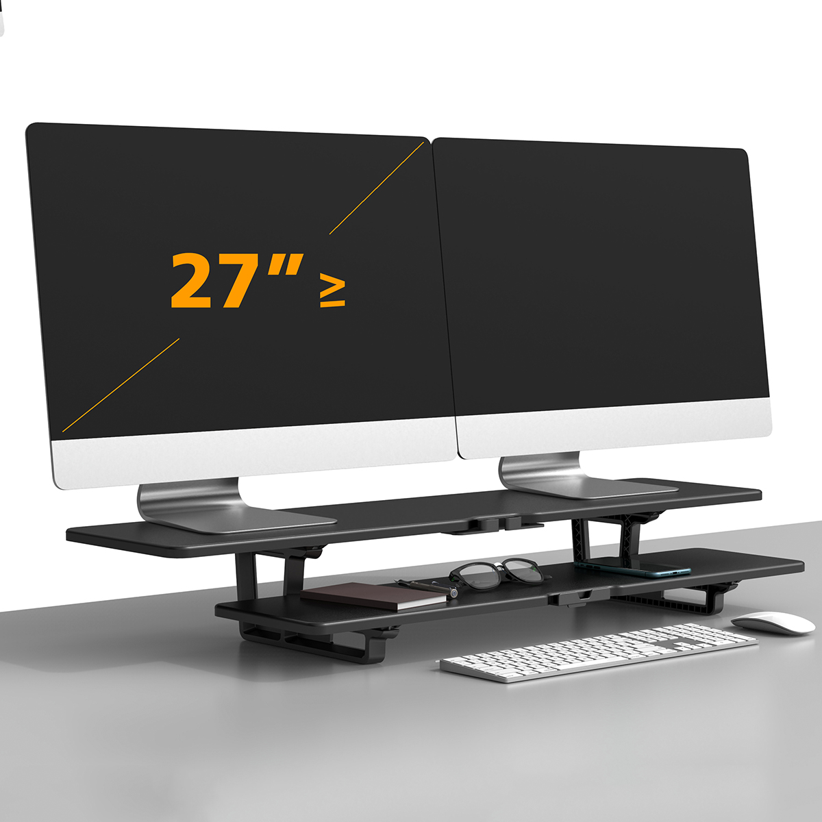 DOUBLE LAYER MONITOR STAND FOR TWO COMPYTER SCREENS