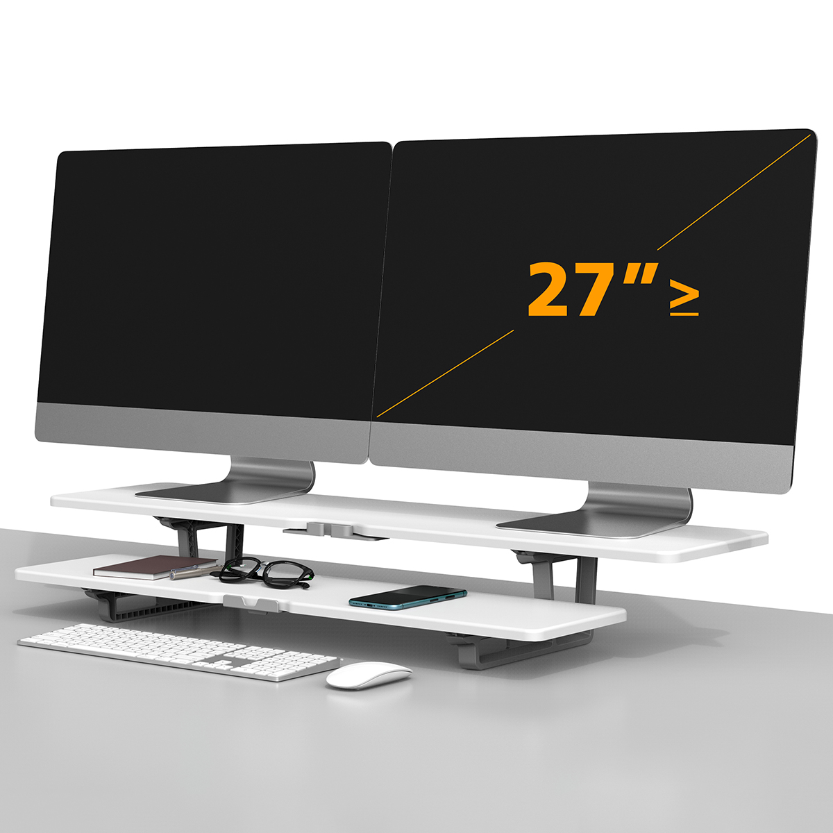 DOUBLE LAYER MONITOR STAND FOR TWO COMPYTER SCREENS