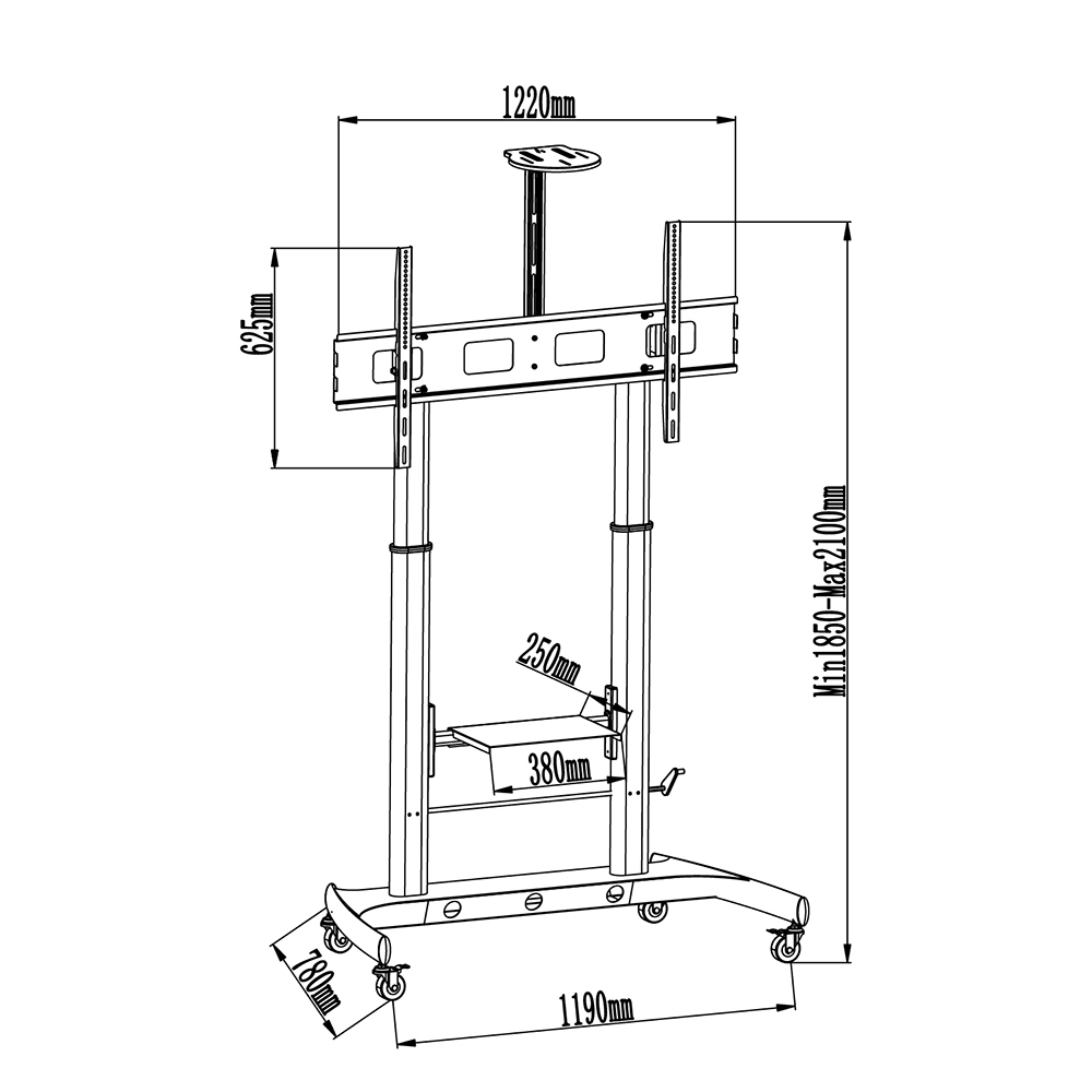 Universal Modern Floating Mobile TV Cart