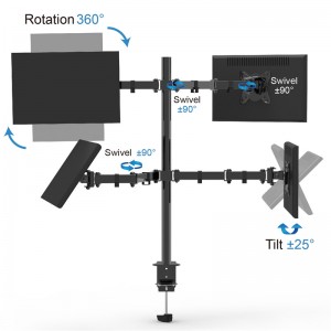 Masa üçün Çox Ekranlı Tənzimlənən Monitor Standı