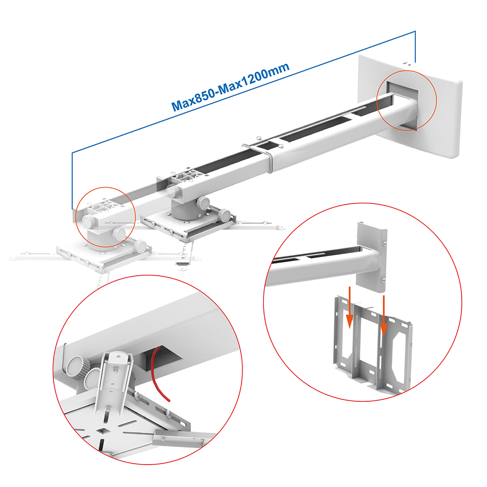 Extension-type Wall Mount Projector Stand Mount Bracket