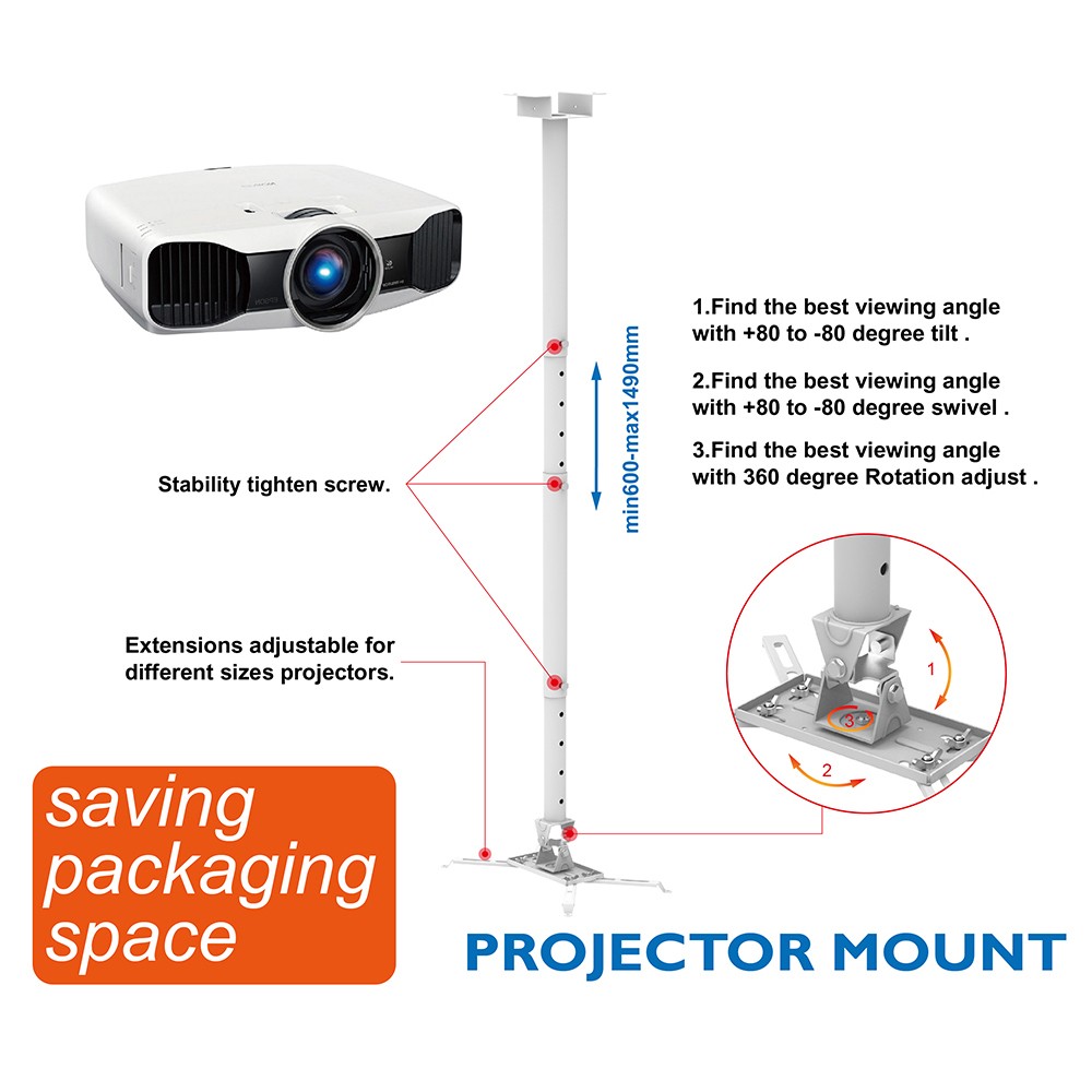 Aluminum Alloy Hanging Bracket Projector Stand Mount