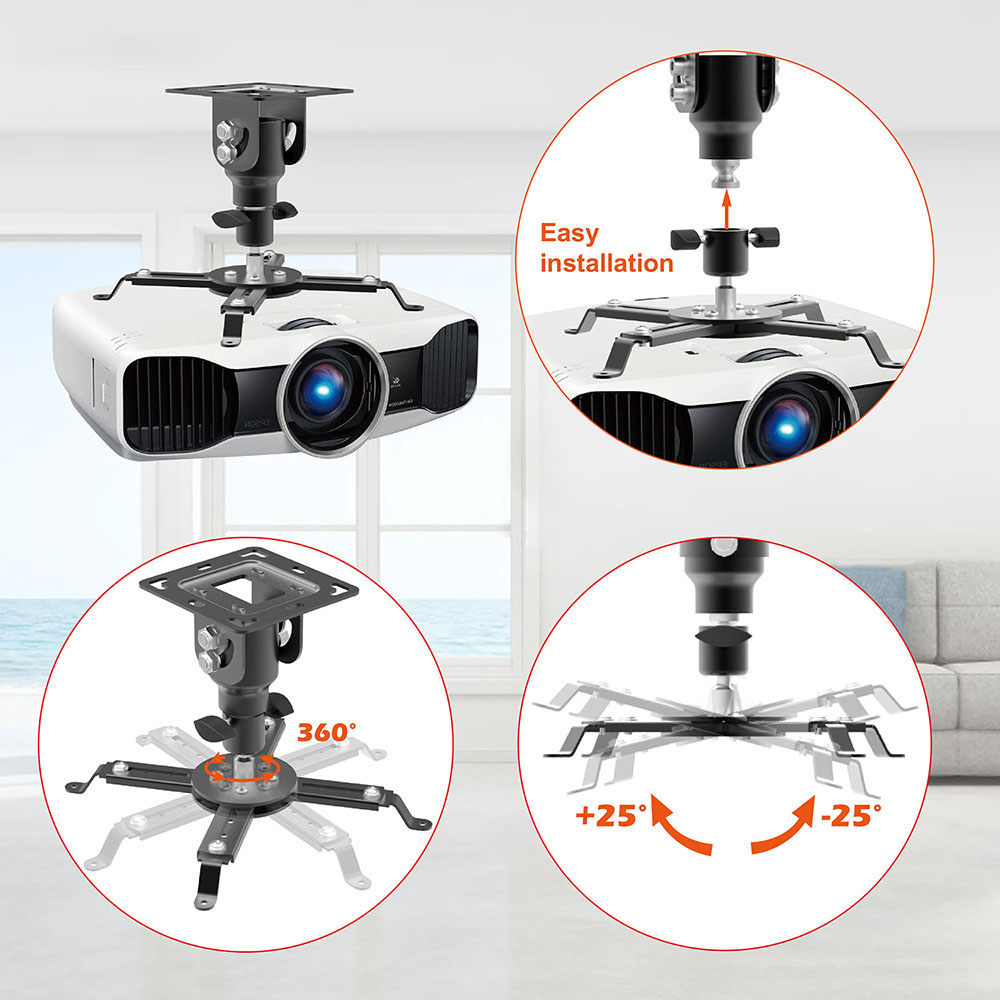 360 Degrees Rotation Ceiling Projector Mount Bracket