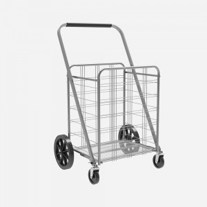 Portable Luggage Cars Metal Foldable Supermarket Hand cart Folding Shopping Trolleys