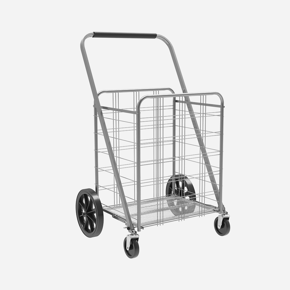 Portable Luggage Cars Metal Foldable Supermarket Hand cart Folding Shopping Trolleys