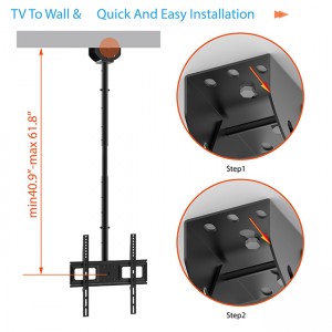 Telescopic LCD Saqafka sare ee TV Wall Mount