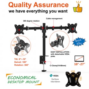 Beautiful Two Arms Adjustable Desk Monitor Mount