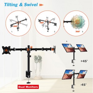 Beautiful Two Arms Adjustable Desk Monitor Mount