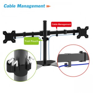 I-Full Motion Dual Monitor Adjustable Desk Mount