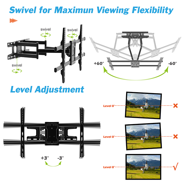 ODM Tv Wall Unit Factory –  Heavy-duty Movable Tv Bracket – CHARM-TECH