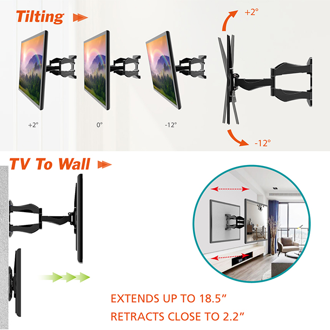 High-Quality Tv Wall Shelf Manufacturers –  Special Style Retractable Tv Wall Mount – CHARM-TECH