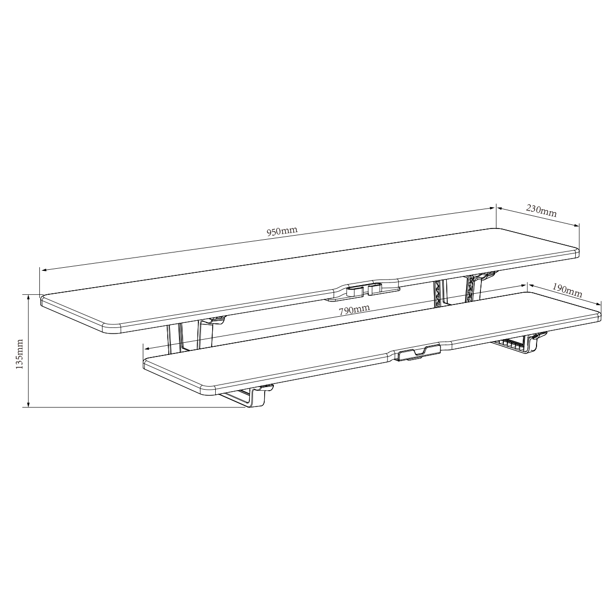 DOUBLE LAYER MONITOR STAND FOR TWO COMPYTER SCREENS